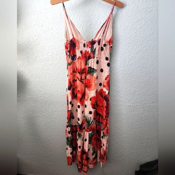 Farm Rio Riviera Eyelet Maxi Dress Anthropologie Riviera Red Floral - Picture 10 of 15